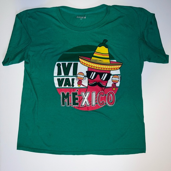 Cinco De Mayo Green Viva! Mexico Graphic T Shirt L/XL Mexican Tee May 5th Red - Picture 2 of 5